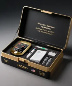 LaozikTM Professional 12in1 Glucose Vital Signs Monitor-Painless, Fast, Precise FDA-Backed(Made in California, USA)